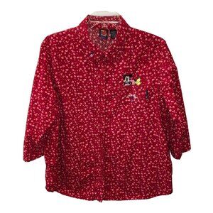 Disney Mickey Unlimited Woman Size 22W 24W Button Front Mickey Top Shirt 22 24